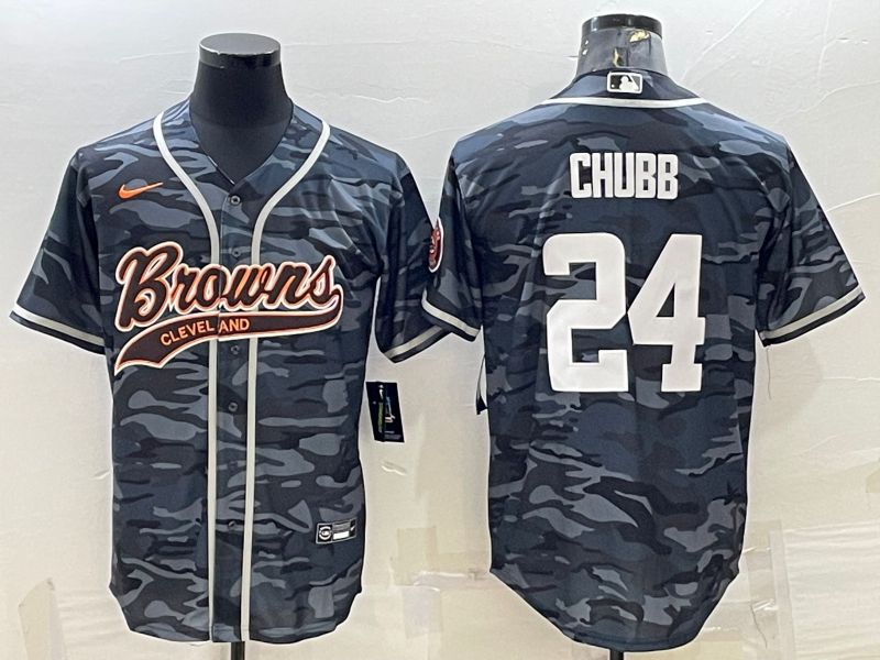 Men Cleveland Browns #24 Chubb Camo 2022 Nike Co branded NFL Jersey
